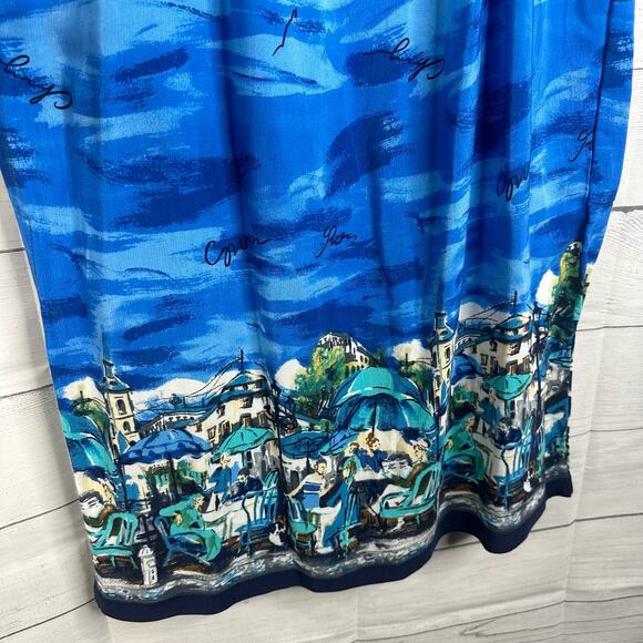 VTG California Crush Size Large Maxi Dress Set Cafe Beachy 90s Retro Artsy - Picture 9 of 14